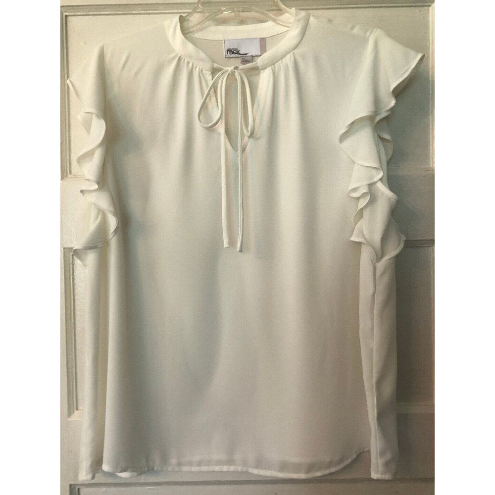 Nordstrom Rack, Women's Top/ Blouse, Ivory Cloud, Sleeveless, Size Medium, White
